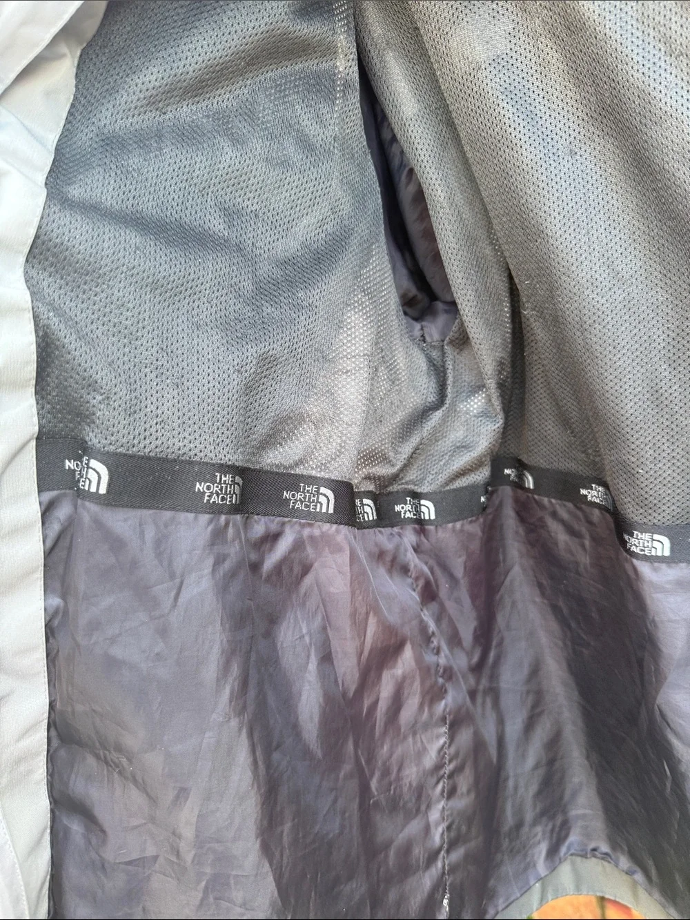 Two-Tone Gray Hooded Techwear Style Shell Jacket Size XXL
